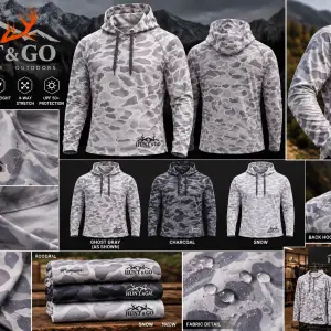 Hoodie UPF 50+Sun Protect- Snow/Ghost Gray/Charcoal